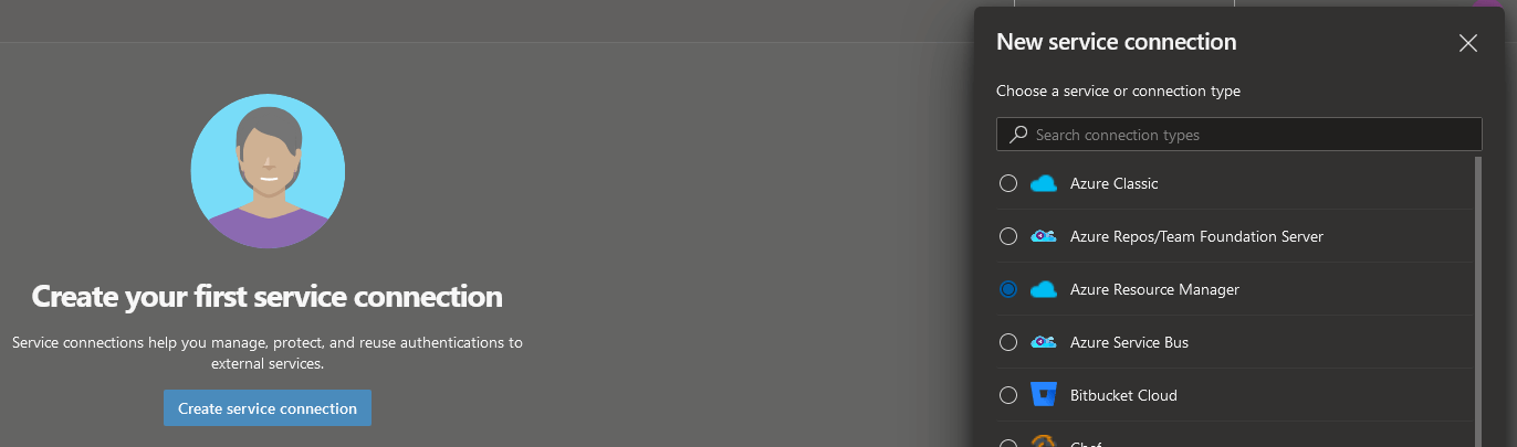 Create service connection}